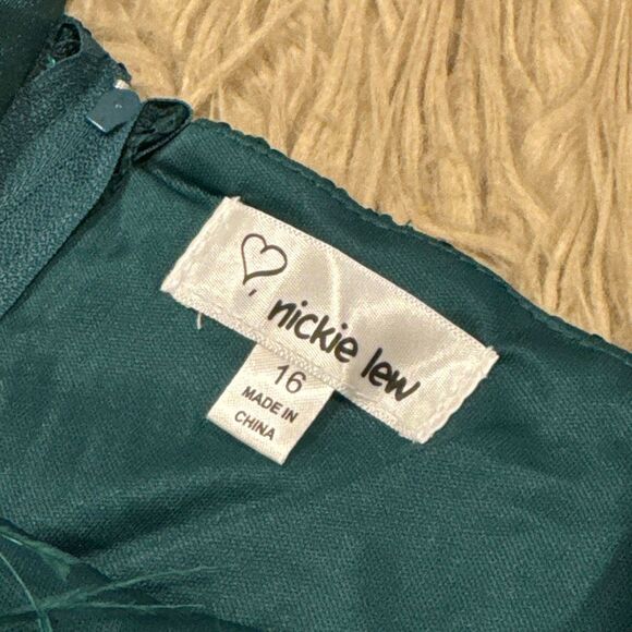 Nickie Lew Green sequined and feathers dress size 12 - Picture 4 of 5